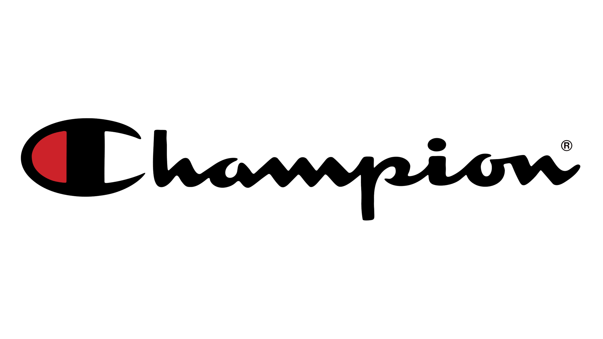 The champion logo is black and red on a white background.