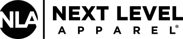 A black and white logo for next level apparel