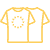 The front and back of a white t-shirt with a circle on it.