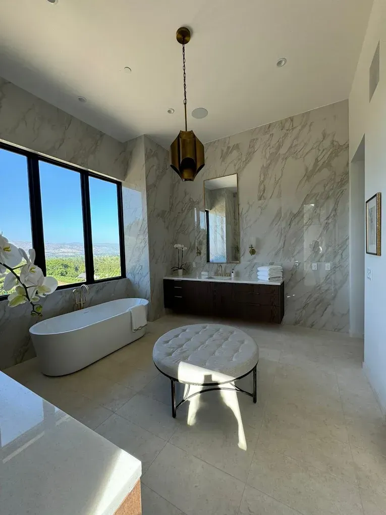 PLACEHOLDER - completed custom bathroom remodel with tile shower and vanity