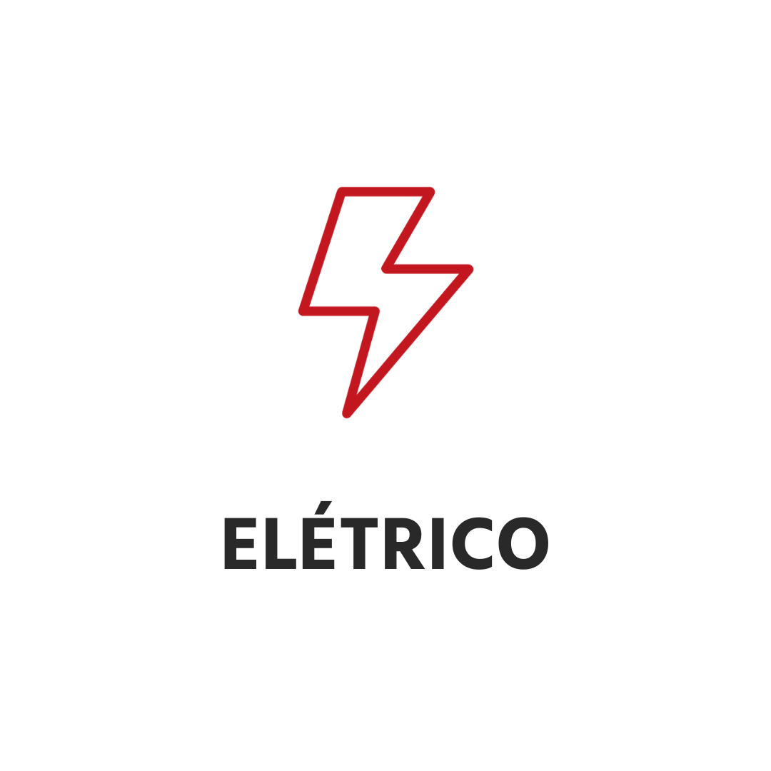 Um ícone de raio vermelho com a palavra elétrico abaixo dele.