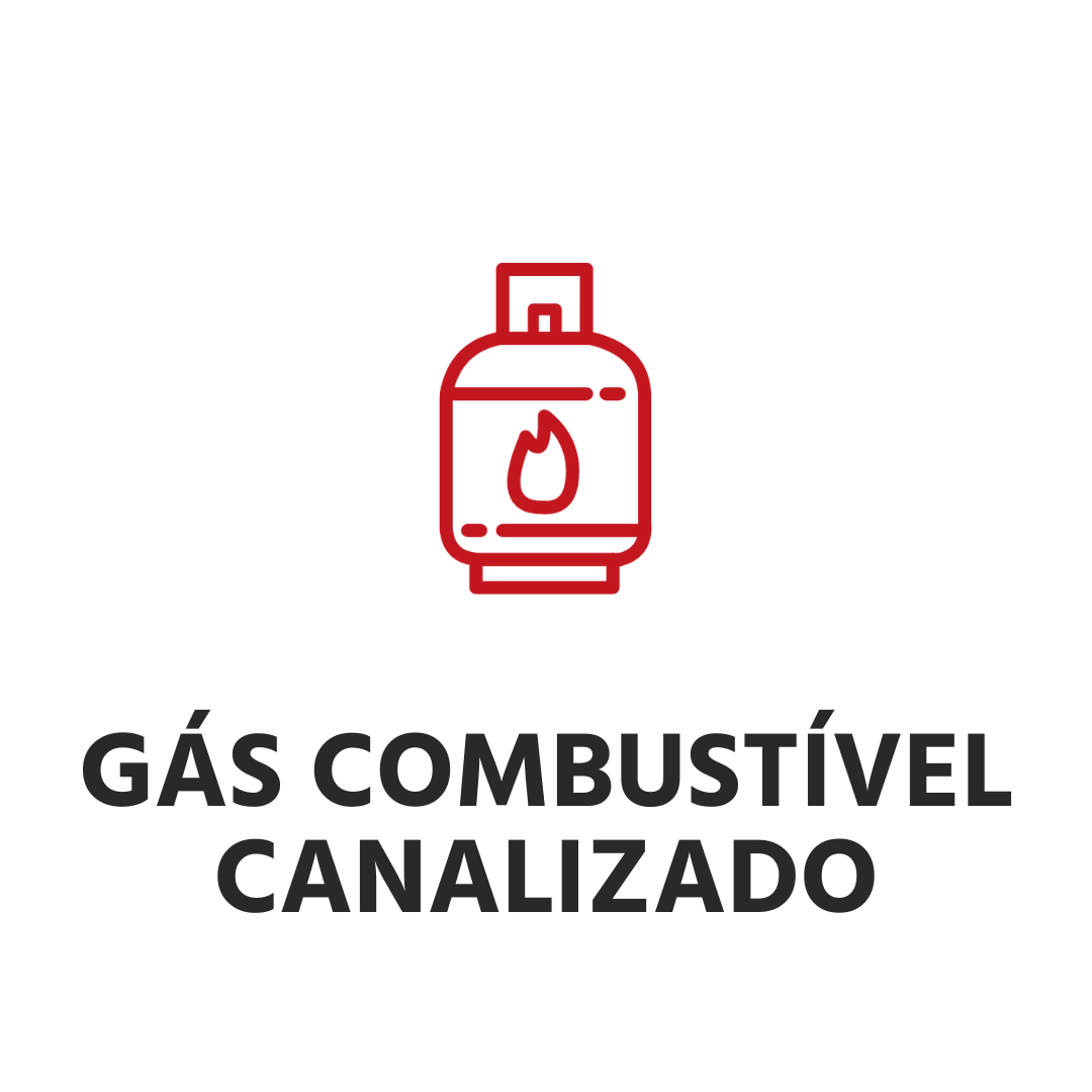 Um ícone vermelho de um cilindro de gás com fogo saindo dele.