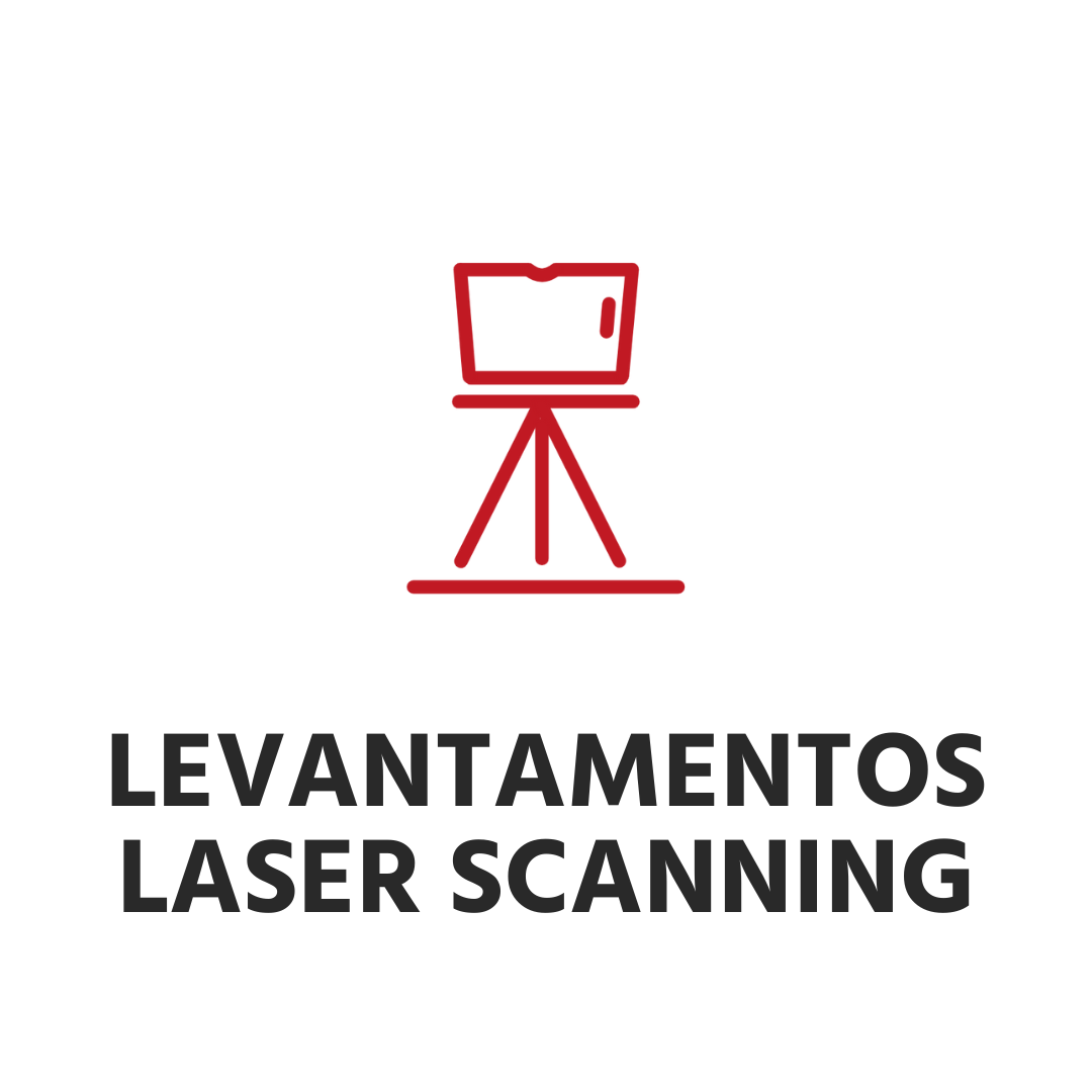 Um logotipo vermelho e preto para levantamentos de escaneamento a laser.