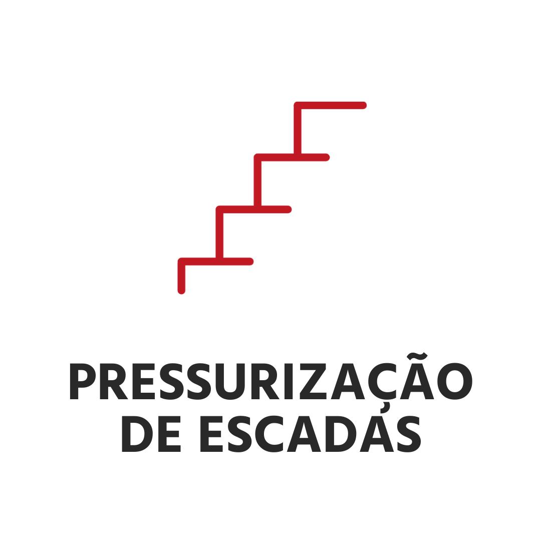 Um ícone de escada vermelha e preta em um fundo branco.