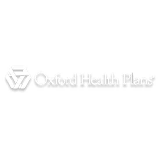 Oxford Health Plans logo. White text and symbol on a white background.