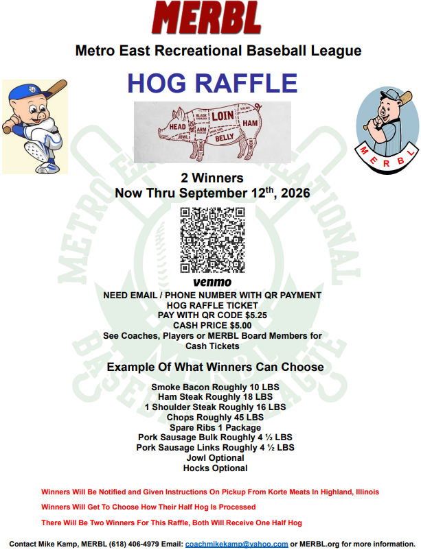 Hog Raffle Sign MERBL Raffle