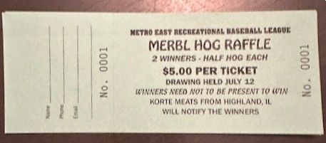 Green raffle ticket for a