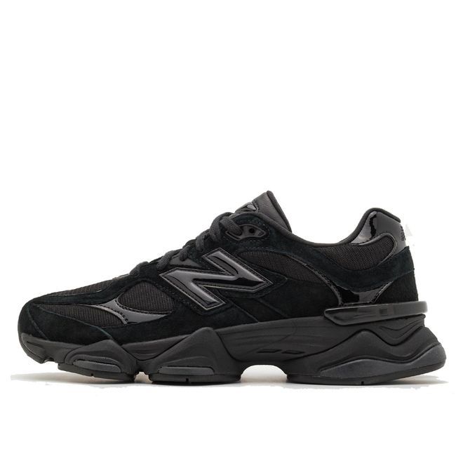 New Balance 9060 Triple Black Suede Patent