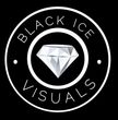 Black Ice Visuals logo with a faceted diamond in a black circular emblem on a black background