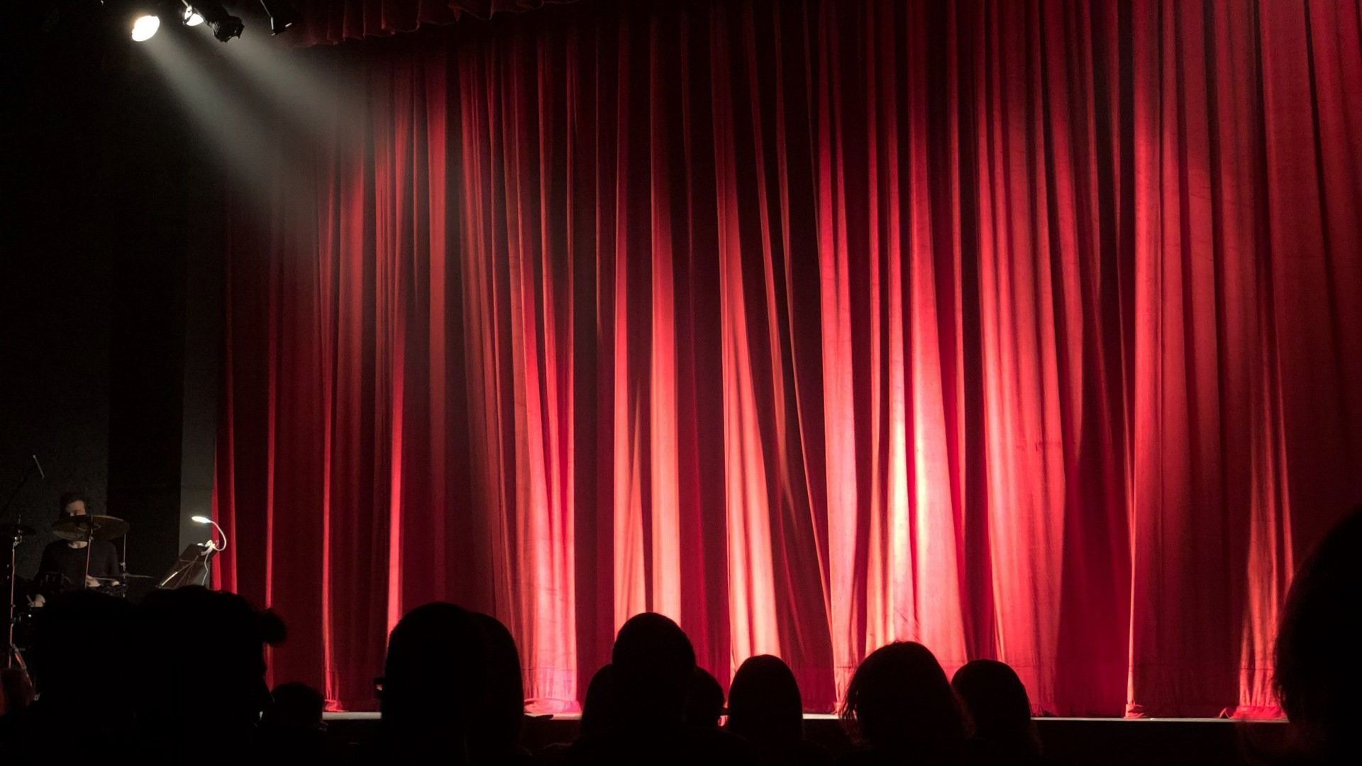 Theater red curtain stage