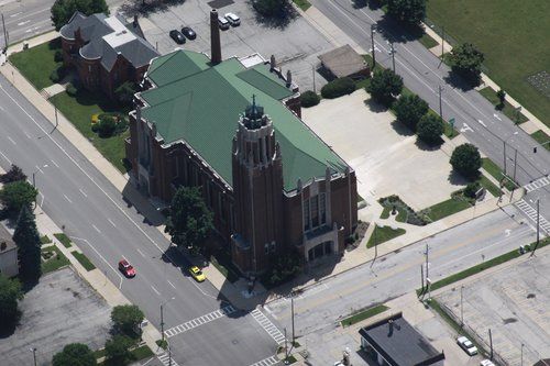 Clay Tile Roof at Church in Bloomington IL