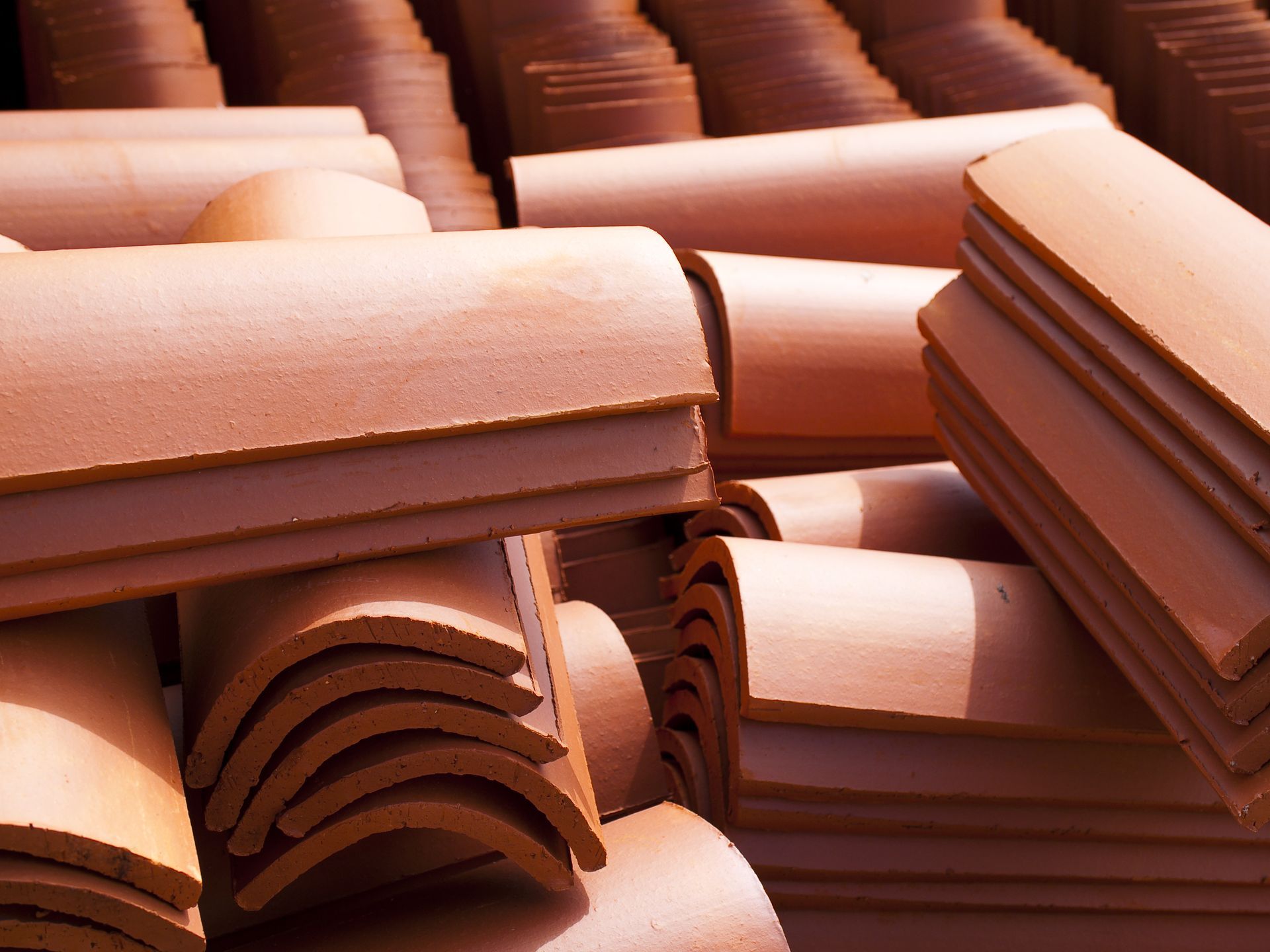 Built-Up Roofs Stack of clay tile