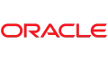 O logotipo do oráculo é vermelho e branco em um fundo branco.