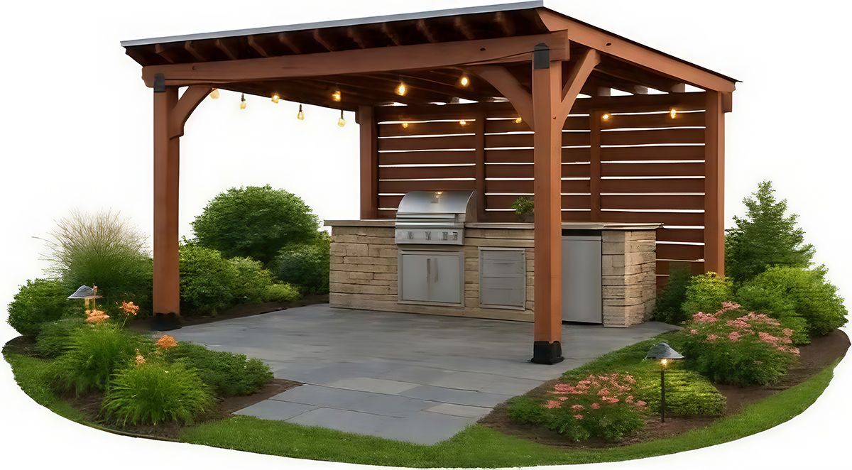 Wooden fence with wire mesh interior, corner view.