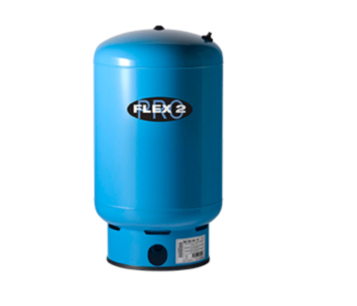 Blue Flexcon water pressure tank.