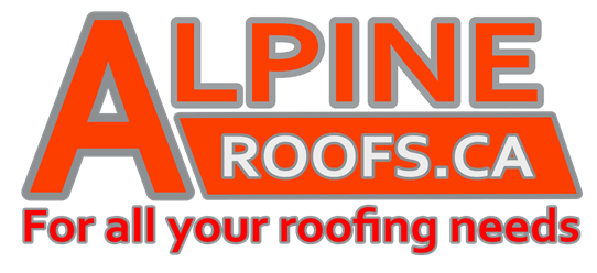 A logo for alpine roofs.ca for all your roofing needs