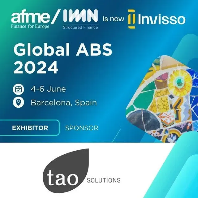 Promotional graphic for Global ABS 2024 in Barcelona, June 4-6, featuring exhibitor and sponsor Tao Solutions.