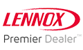 Lennox Premier Dealer logo in red and gray on a white background