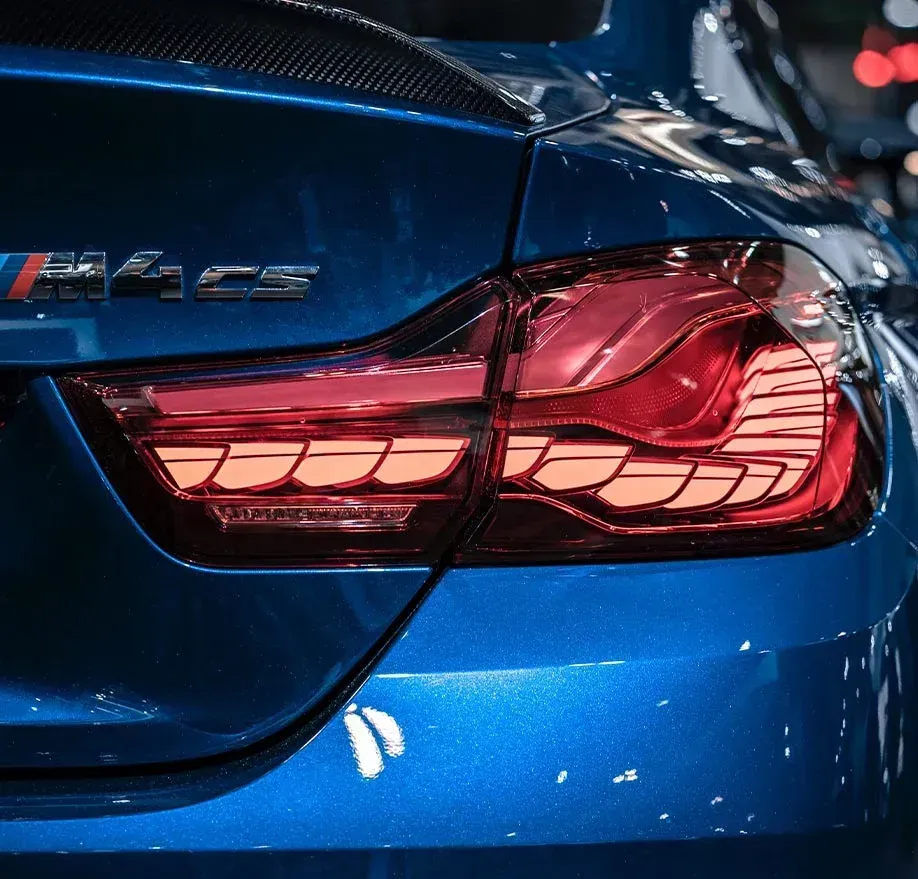 Blue car taillight, 