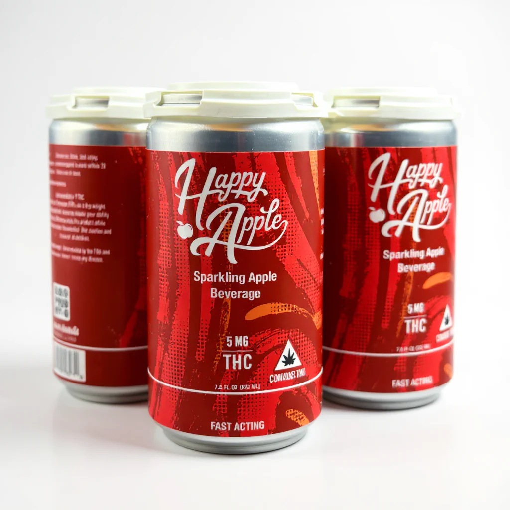 Happy Apple sparkling THC apple beverage