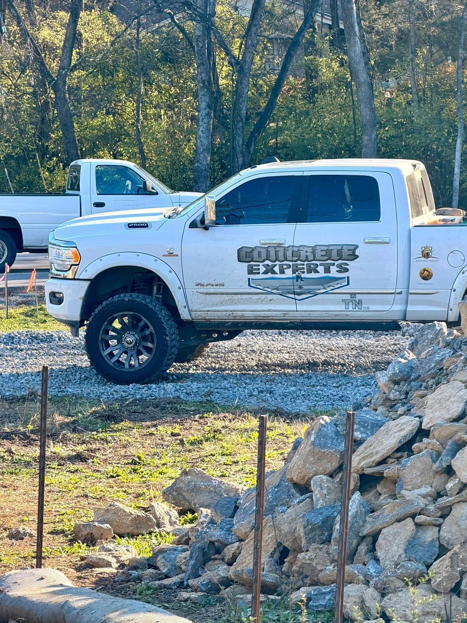 White pickup truck with 
