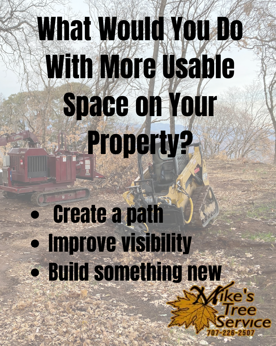 Text ad about using extra yard space: create a path, improve visibility, or build something new.