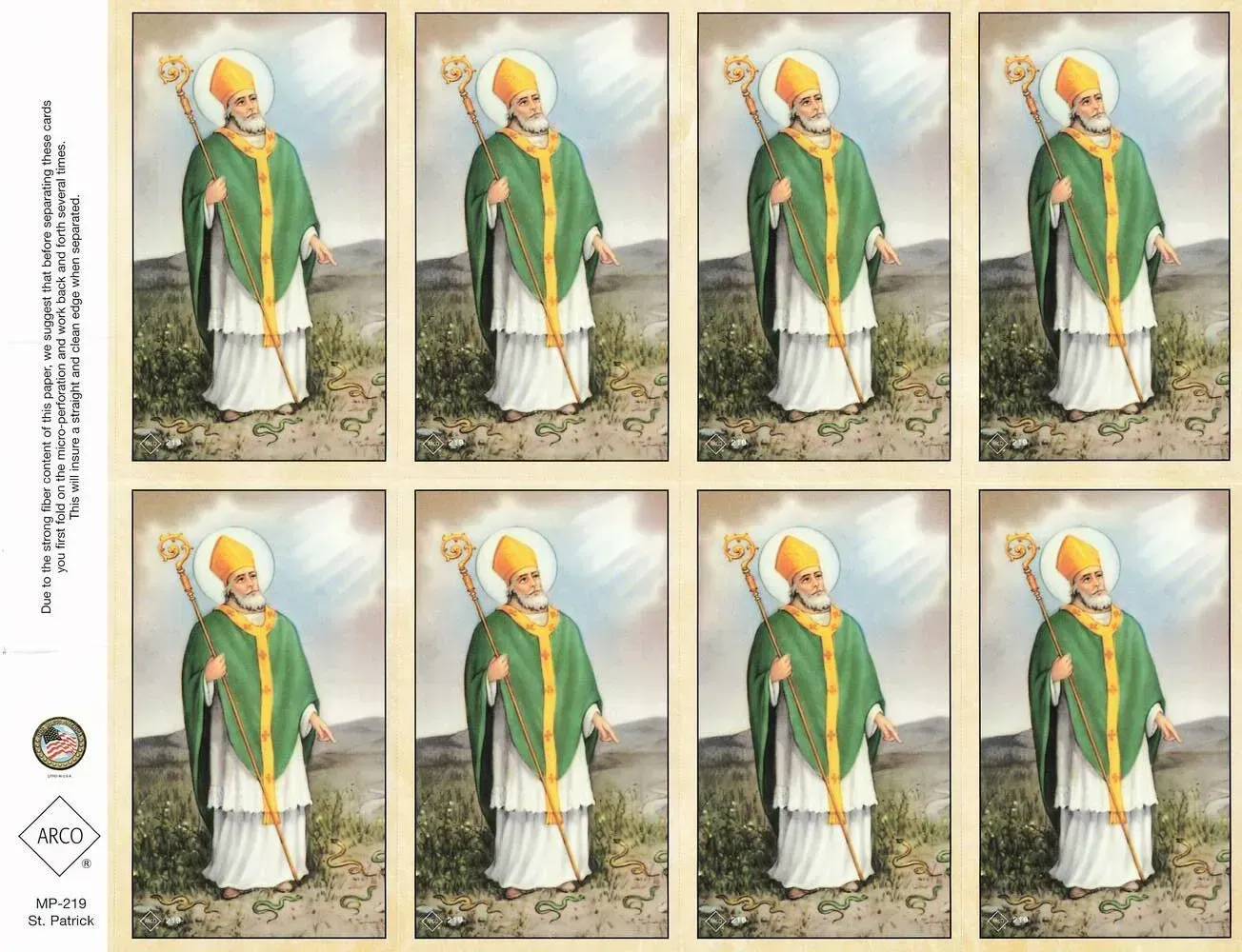 Eight-panel print of a man in a green robe and white turban standing outdoors