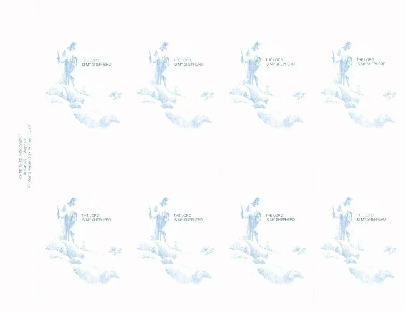 Light blue floral-and-leaf decorative pattern repeated across a white background