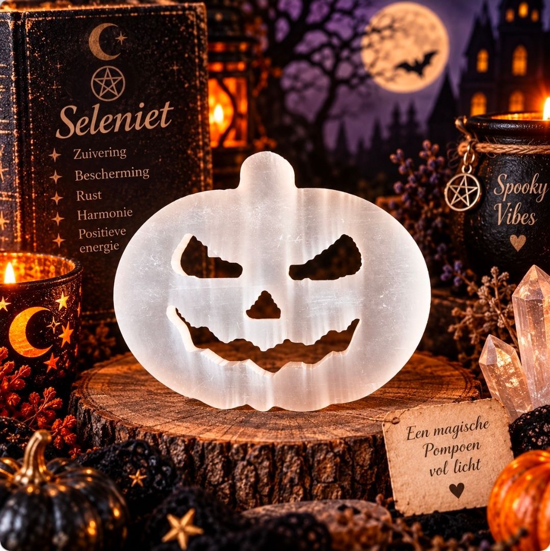 ✨ Selenite Pumpkin – Hand-sized (MG)