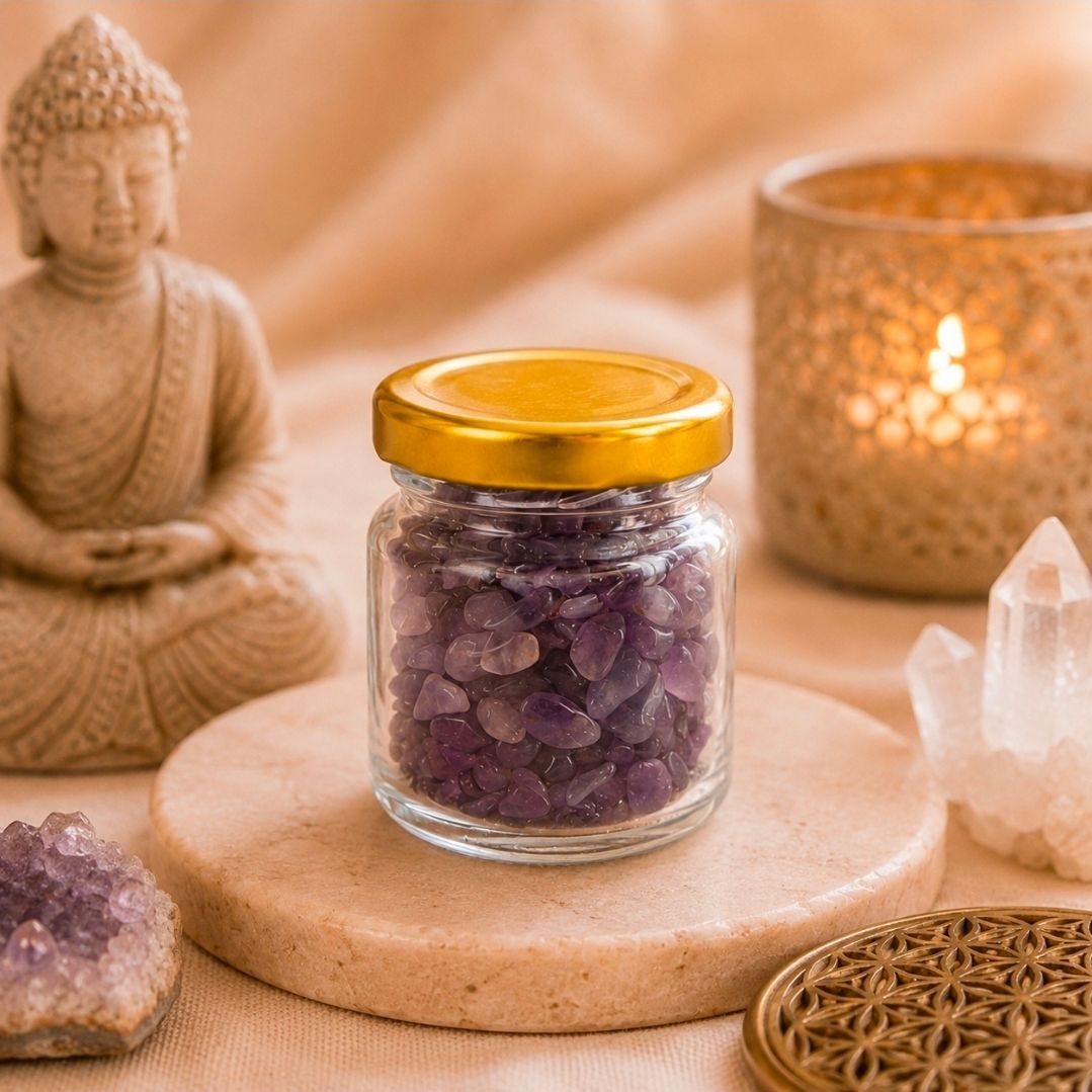 Amethyst Gemstones in a Jar - 60 grams