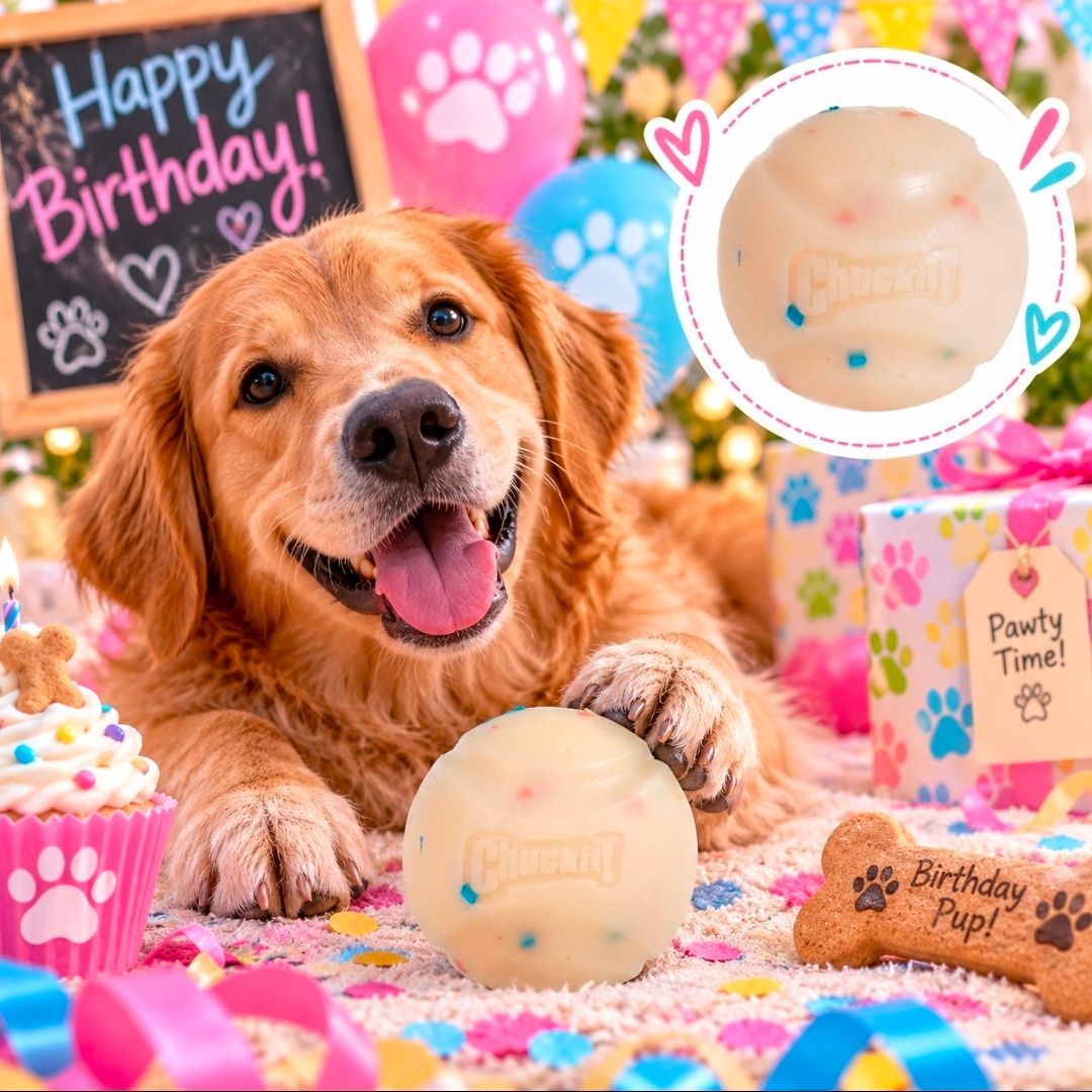 Birthday Ball with VANILLA SCENT, Size M, Chuckit - 6 cm