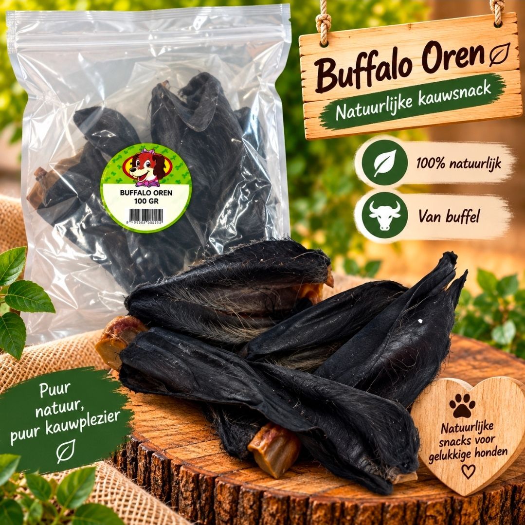 Buffalo Oren Met Haar Petsnack - 4 st