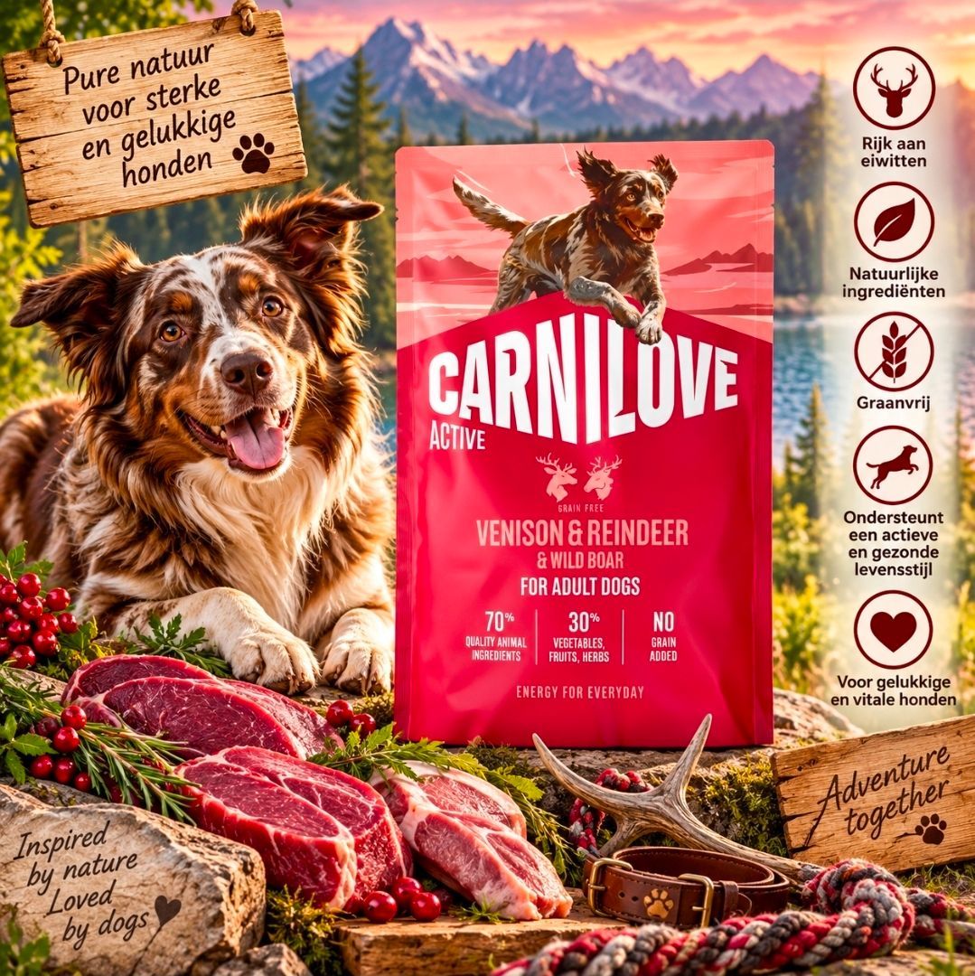 CARNILOVE Active Adult All Breeds Hert/ Rendier/ Wild Zwijn - 1,5 kg
