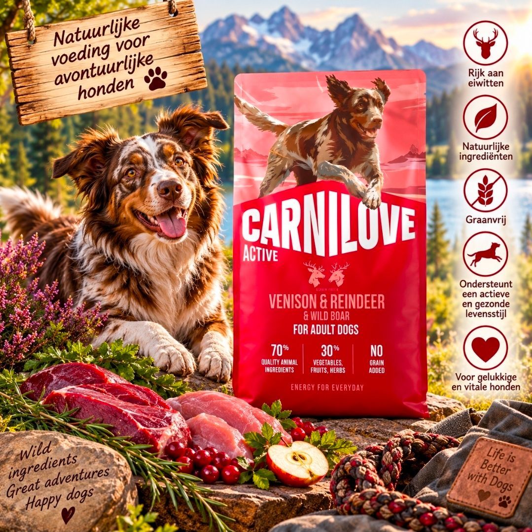CARNILOVE Active Adult All Breeds Hert/ Rendier/ Wild Zwijn - 12 kg