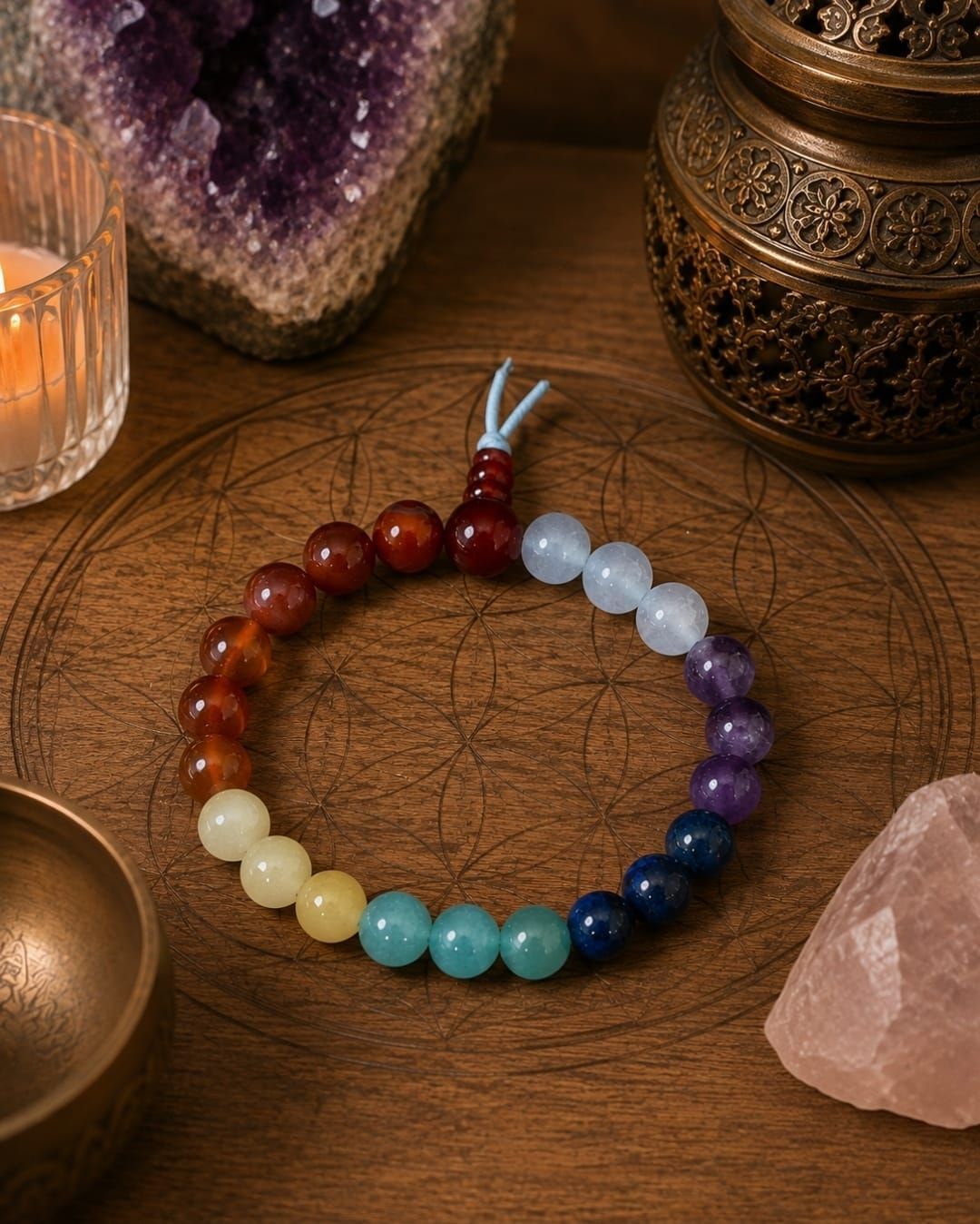 Chakra Powerbead Armband – Balans, Energie & Kracht