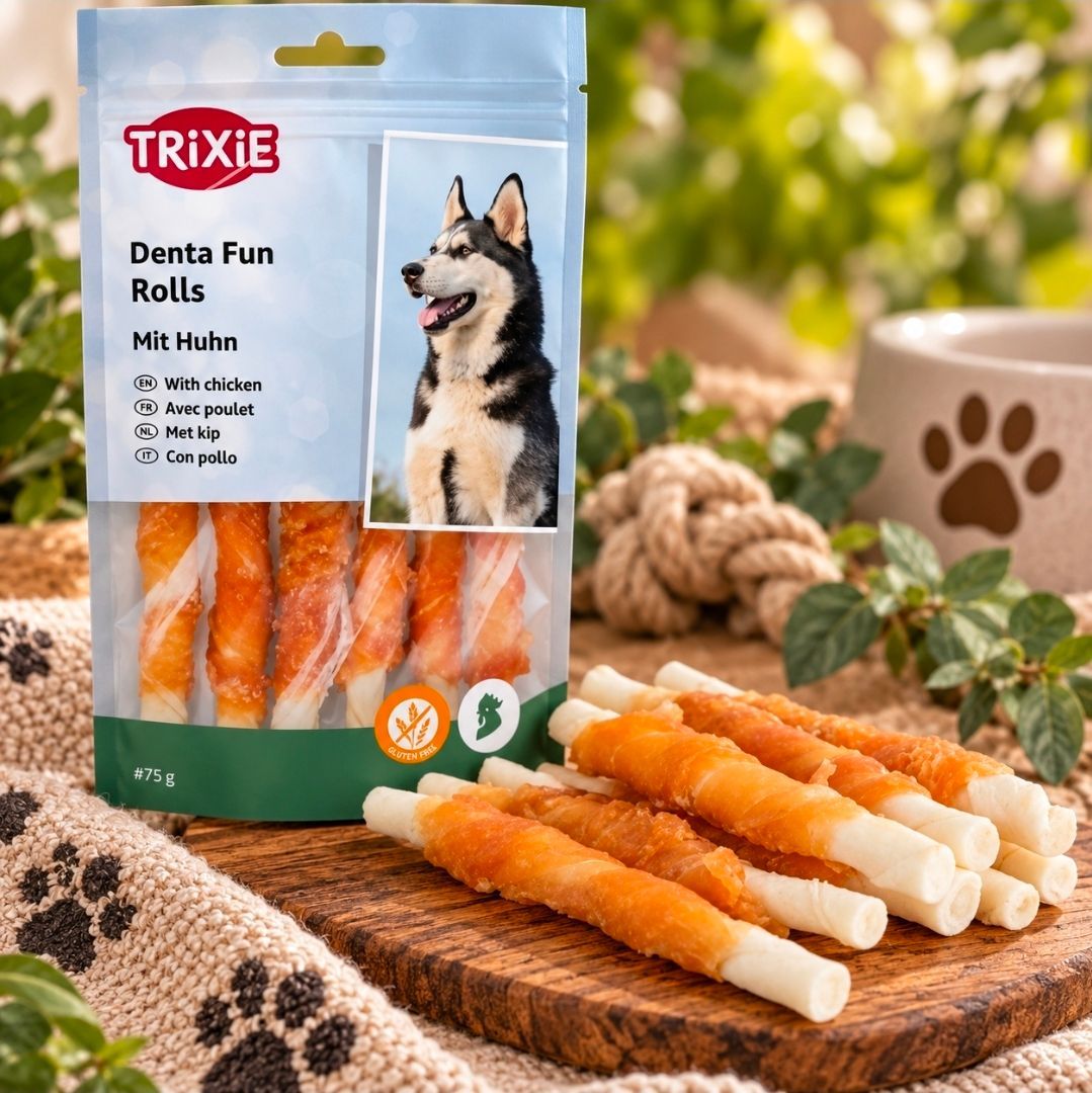 Chicken Chewing Rolls, Trixie Denta Fun - 12 cm