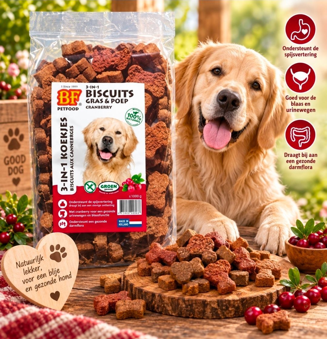 Cranberry BF Petfood 3 In 1 Hondenkoekjes - 500 gram