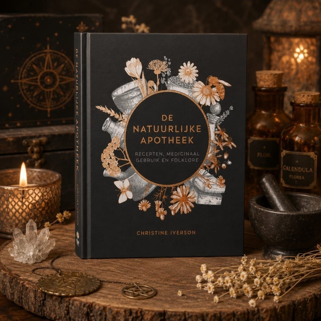 Donker botanisch stilleven met een boek getiteld