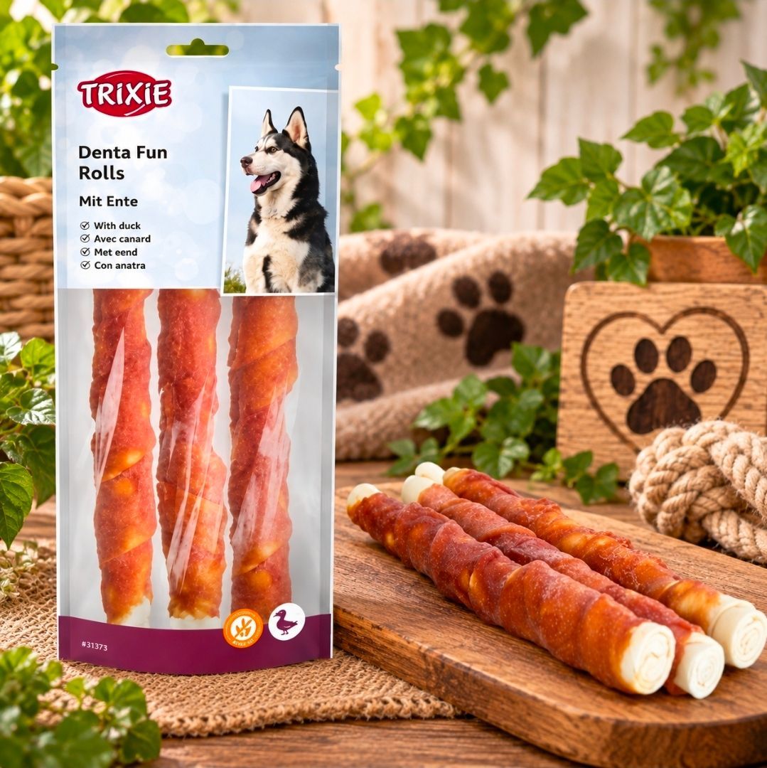 Duck Chewing Rolls, Trixie Denta Fun - 28 cm