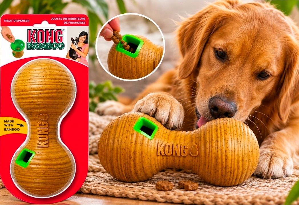 Dumbbell Treat Ball - KONG Bamboo Feeder - 20.5 cm