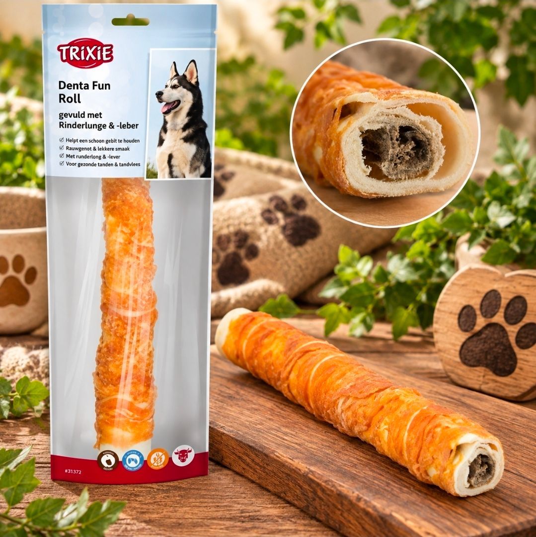 Filled Chicken Chewing Roll, Trixie Denta Fun - 28 cm