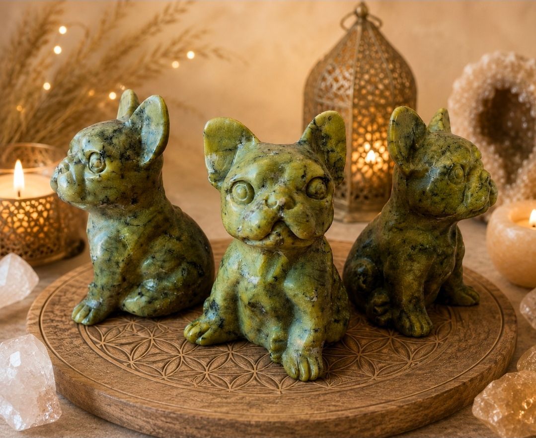 French Bulldog Green Jade - 11 to 12 cm (MG)