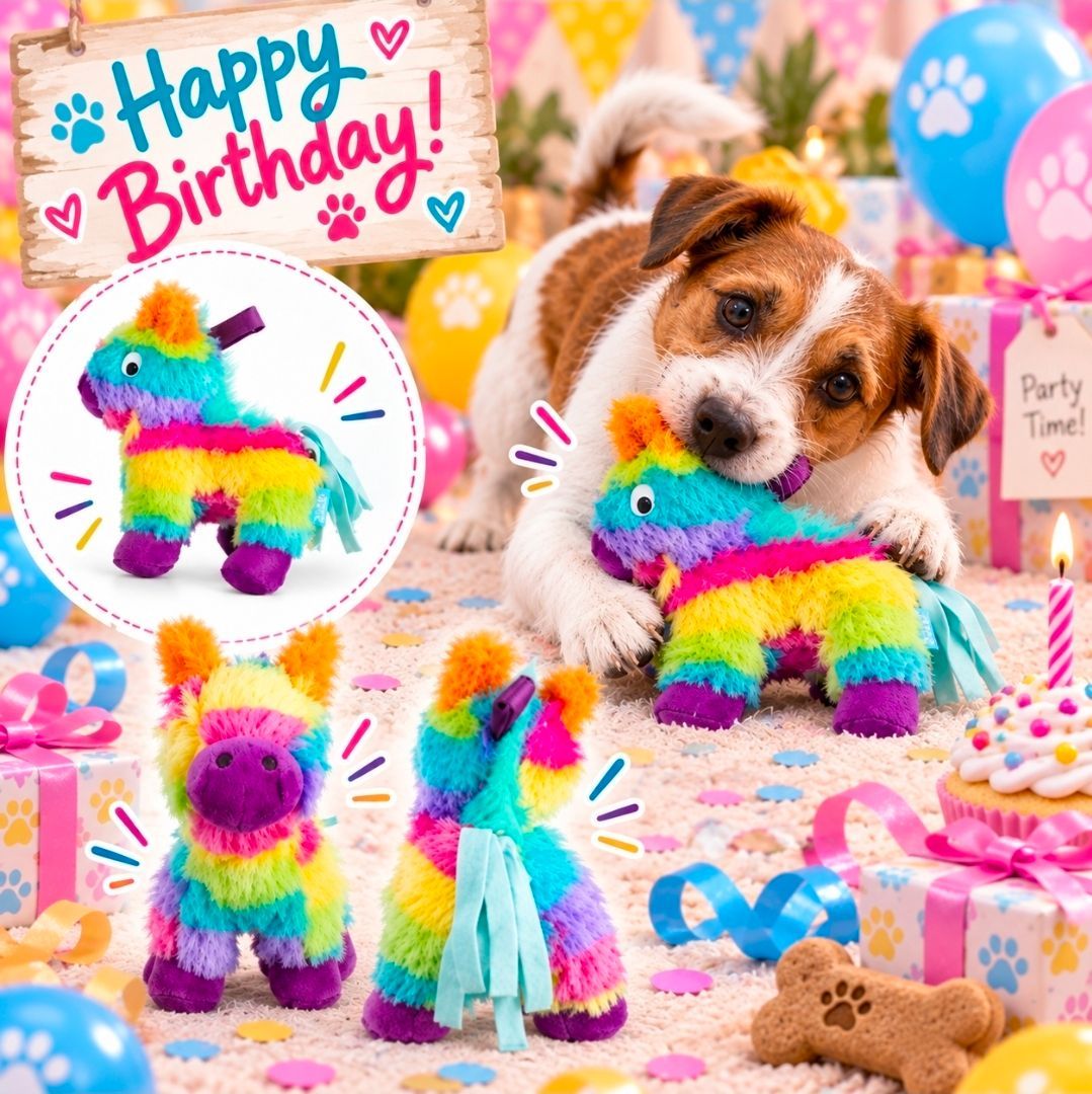 Full O Fluff Piñata Birthday Plush, BARK - 22 cm