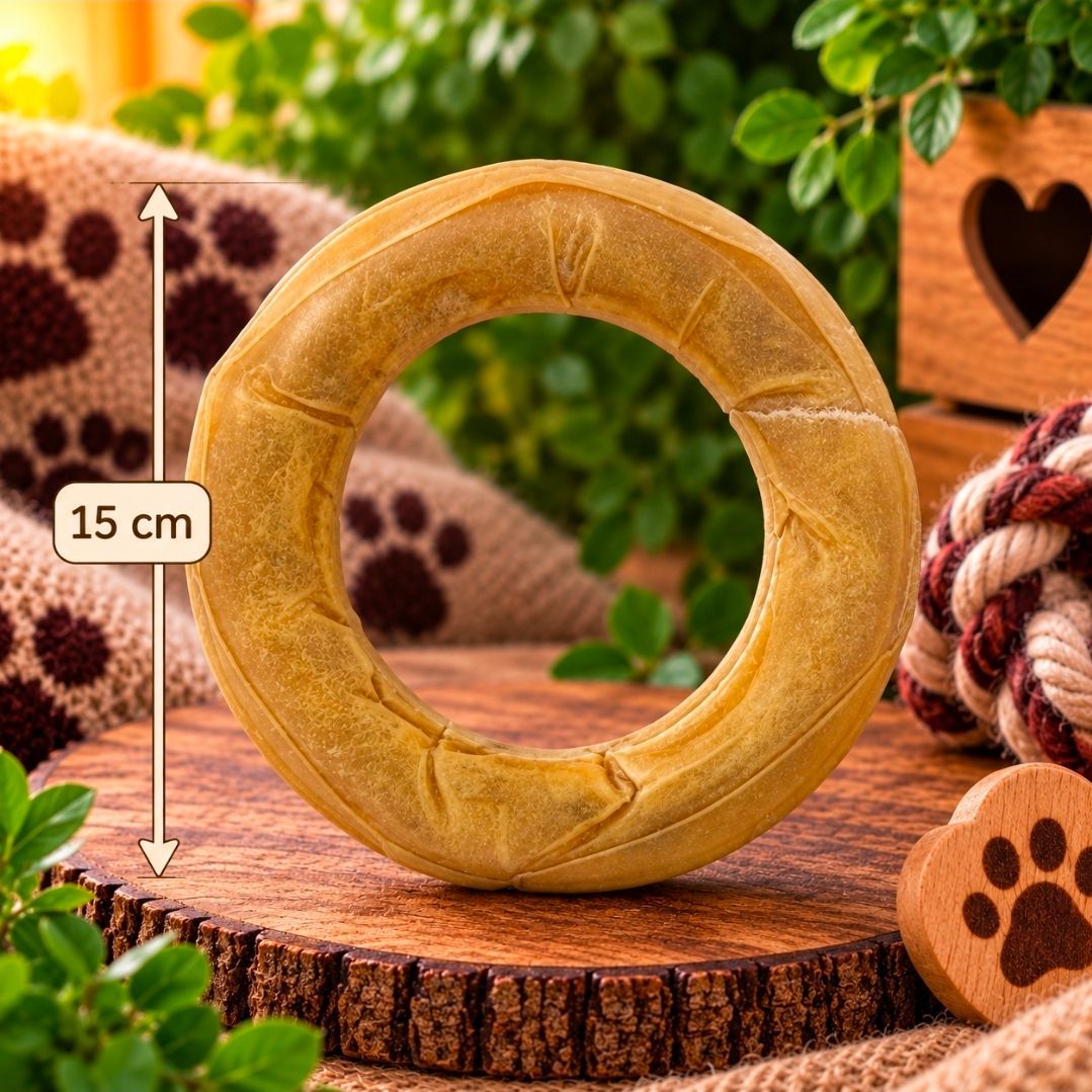 Geperste Ring Petsnack - 15 cm, 3st