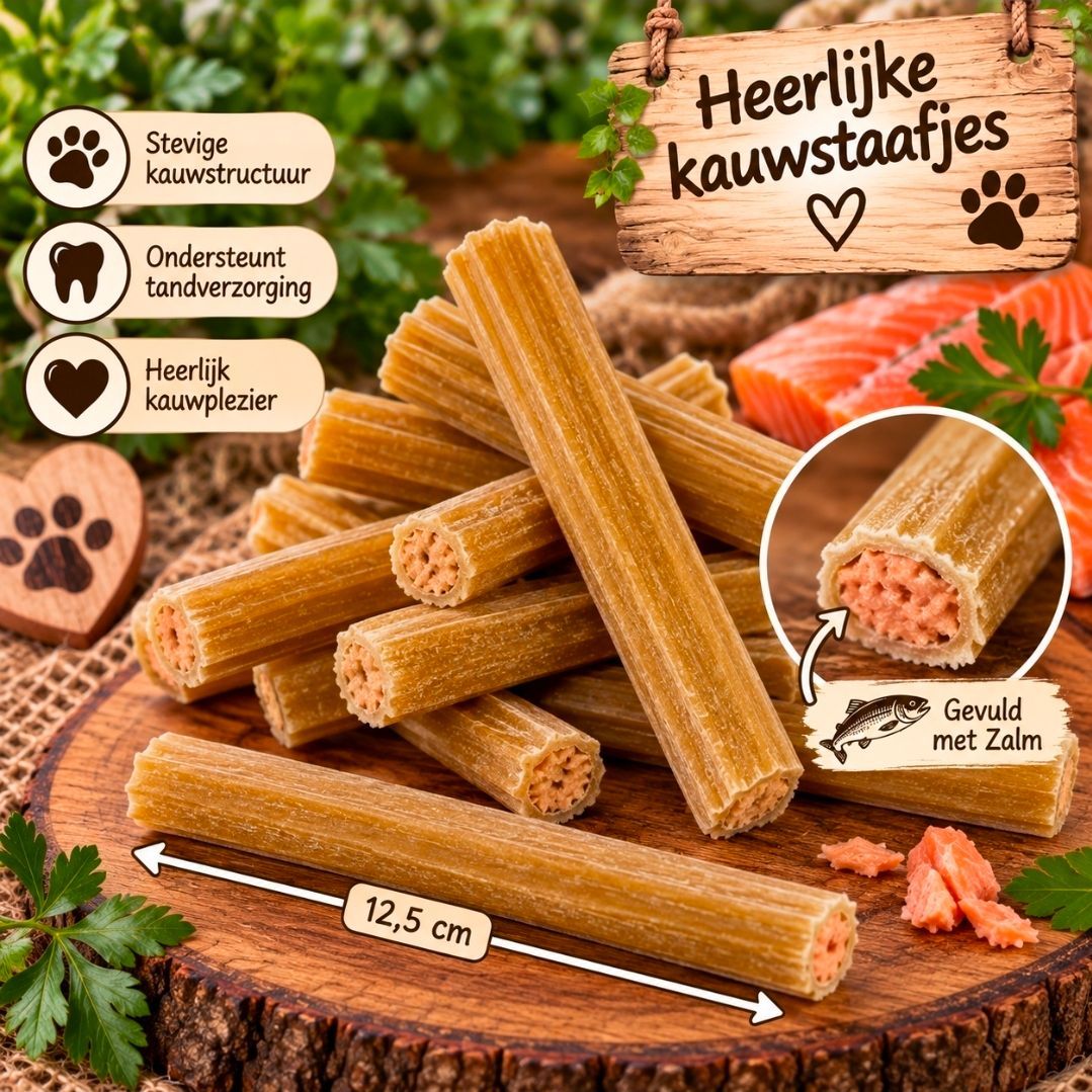 Geperste Staaf Met Zalm Petsnack - 12,5 cm, 25 st