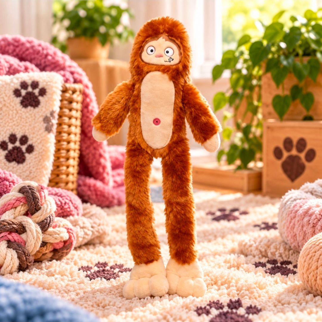 Hairy Henderson Yeti Plush Brown, BARK - 50 cm