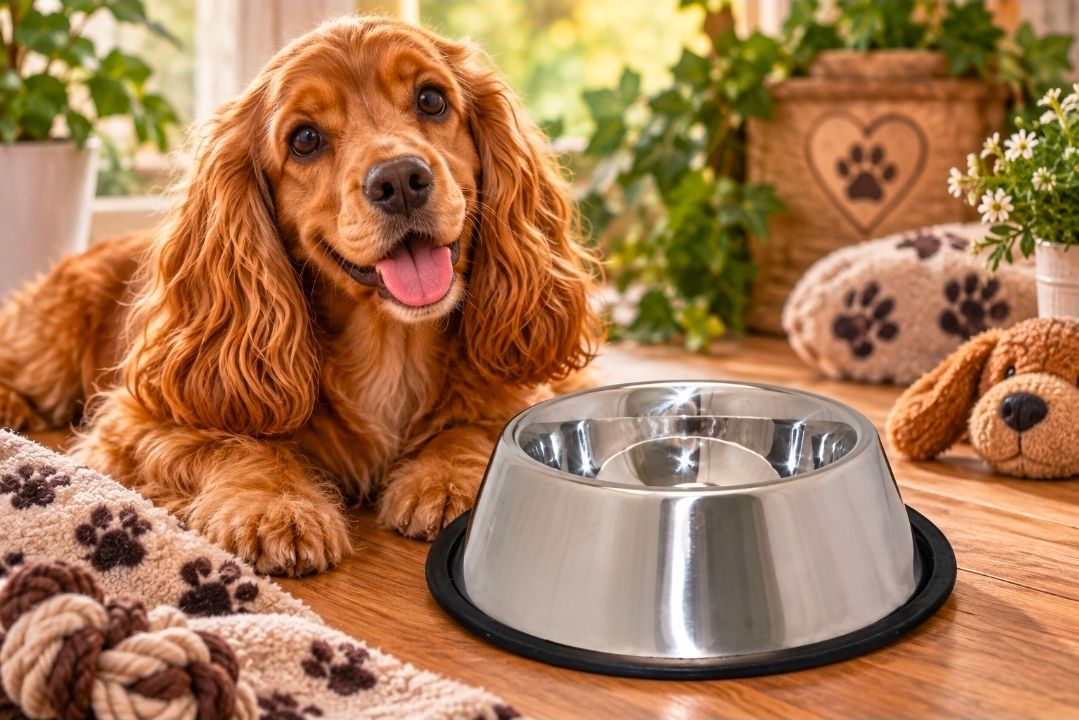 Happy Pet Voer/ Drinkbak RVS Anti Slip Spaniel - 16 cm