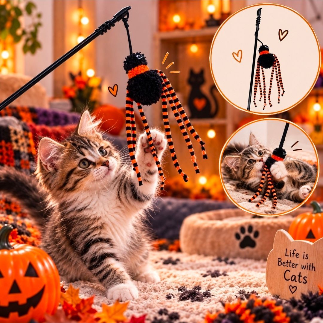 Cat Teaser Wand Spin Short, Happy Pet - 41 cm