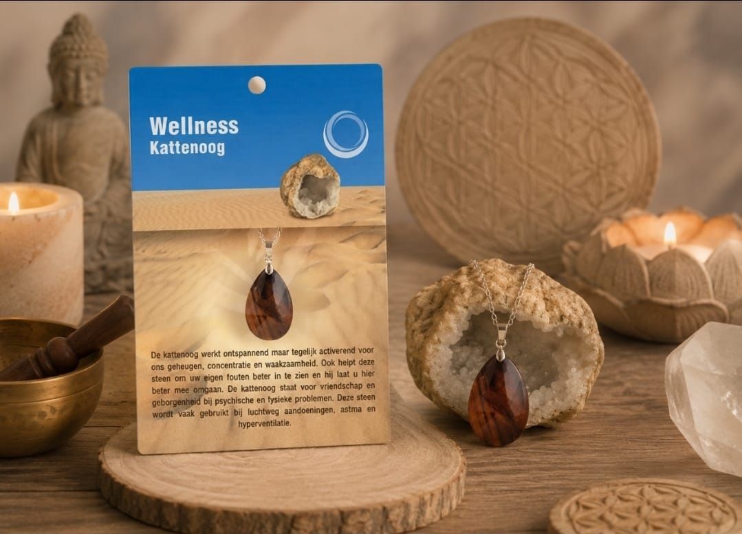 Presentatie van wellnessverpakkingen met blauw-beige karton, kaarsen, geweven decoratie en natuurlijke spa-artikelen.