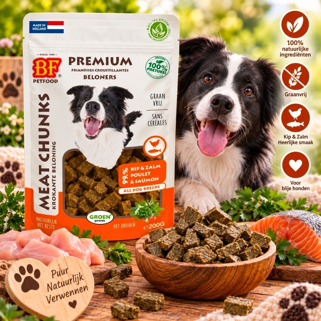 Kip & Zalm BF Petfood Meat Chunks - 200 gr